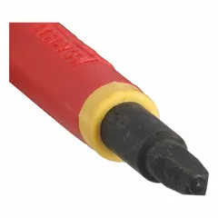 Friction-type insulated square screwdriver with #1 tip size and 7 in overall length. Cushion grip provides comfort. Suitable for electrical work on square-drive fasteners in panel building, switchgear, and industrial installations.
