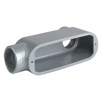 HUBBELL KILLARK Conduit Outlet Body: Aluminum, Powder Coated, 3 1/2 in Trade Size, LB Body - LB - 90° Elbow Type