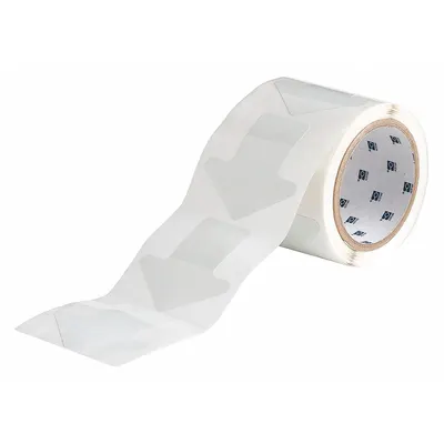 BRADY Floor Marking Tape: Arrow, Solid, White, No Legend, 3 in x 3 in, 8 mil Tape Thick - Arrow-Shaped Floor Marking Tape