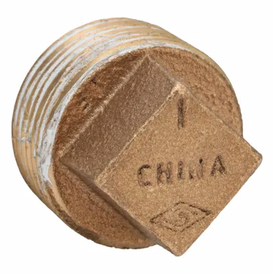 OEM APPROVED VENDOR 1 in NPT Threaded Square Drive Cored Plug - Threaded Low-Pressure Pipe Fittings for Potable Water with Thread Sealant