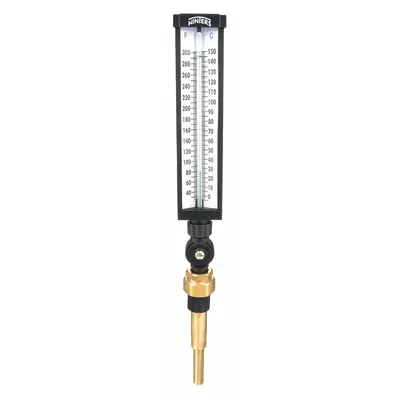 WINTERS Industrial Glass Thermometer: 30°F to 300°F /0°C to 150°C, +/-1% Accuracy - Lead-Free Adjustable-Angle Thermometer with Thermowell
