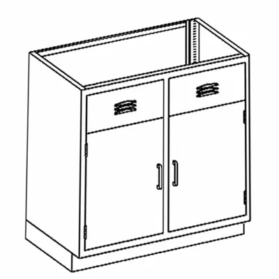 BLICKMAN Base Cabinet: 35 1/4 in Overall Ht, 22 in Overall Dp, 35 in Overall Wd - Sink Cabinets