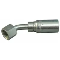 KURT Hydraulic Crimp Fitting: Carbon Steel, 45° Elbow, -12 For Hose Dash Size, Female x Male (MPN FFX45-12-12)