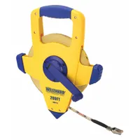 WESTWARD Long Tape Measure: Assisted, 1MKT5, SAE/Engineers Scale, 200 ft, 1/8 in, Plastic with Grip
