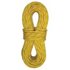 This 1/2-inch diameter static kernmantle rope is made of nylon with a working load limit of 905 lb. It is designed for shock-absorbing applications in general utility tasks such as lifting, pulling, and positioning loads.
