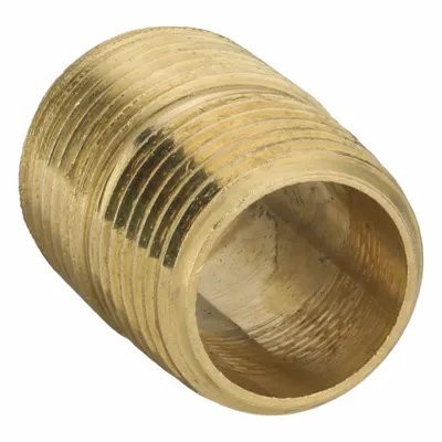 PARKER Pipe Nipple: Brass, 1/2 in Nominal Pipe Size, 1 1/8 in Overall Lg - Instrumentation Brass Pipe & Pipe Nipples
