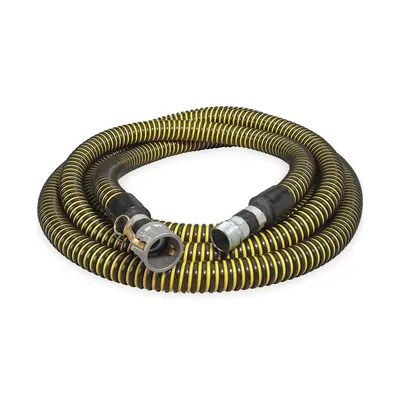 OEM Suction and Discharge Hose: 2 in Hose Inside Dia., 17 psi, Black/Yellow - Polyethylene Water Suction & Discharge Hose Assemblies with Polyethylene Double Helix Reinforcement