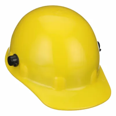 FIBRE-METAL BY PIP Hard Hat: Yellow, No Graphics, Ratchet (8-Point), Ratchet, Polyethylene - Heat-Resisting Front-Brim Hard Hats (Type 1, Class G)