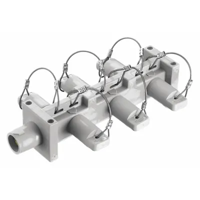 HUBBELL Distribution Block: 6 Female, 1 Male Connections, White, 600V AC/600V DC - Single-Pole Distribution Blocks