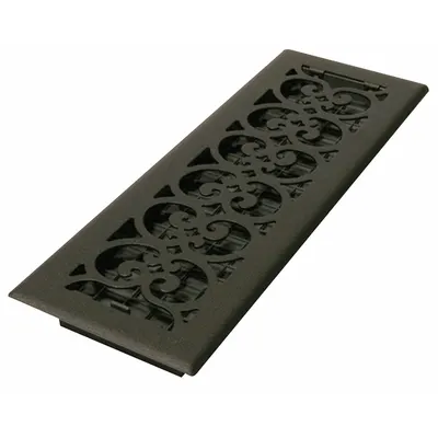 DECOR GRATES Floor Register: Floor, 15 1/2 in H, 5 1/2 in W, Decorative, Textured, Black - Floor Registers