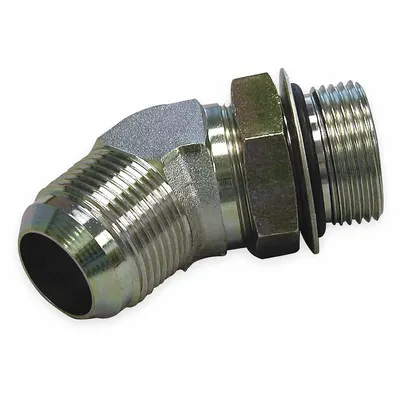 AIRWAY Male Elbow, 45 Degrees: 3/4 in -16 Thread Size, JIC x O-Ring Boss - NPT-to-JIC 316 Stainless Steel Hydraulic Hose Adapters