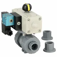 HAYWARD FLOW CONTROL Pneumatically Actuated Two-Way Ball Valve: 1/2 in, CPVC, Air to Air (MPN PSDTBH205STVA8)