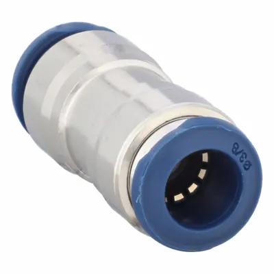 AIGNEP USA Push-Fit Union Fitting: 3/8 in OD x 3/8 in OD Size, Brass, 1 11/16 in Overall Lg - Stainless Steel Tube Fittings