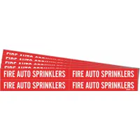 Pipe Marker: Fire Auto Sprinklers, Red, White, Fits 3/4 to 2 3/8 in Pipe O.D., 4 Pipe Markers, 5 PK (MPN 7107-4-PK)