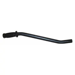 This steel handle with a black finish is designed as a replacement part for drum trucks. It attaches to compatible drum truck frames, allowing operators to maneuver heavy drums. Suitable for industrial and warehouse environments where drum handling is required.
