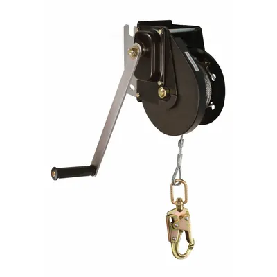 FALLTECH Materials Winch: 620 lb Winch Wt Cap, 120 ft Cable Lg, Steel, Swivel Snap Hook - Confined Space Winches