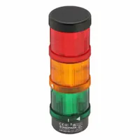 WERMA Tower Light Assembly: 2 Tier, Green/Red, No Sounder Tier, 212 mm Overall Ht, 70 mm Overall Dia (MPN 64924001)