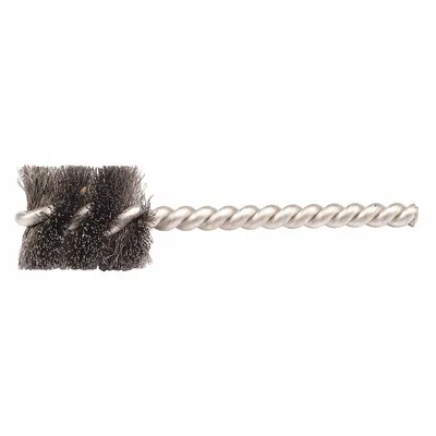 WEILER Round Tube Brush: Single Stem, Stainless Steel, 1/4 in Dia - Blind Hole-Cleaning Brushes for Stainless Steel