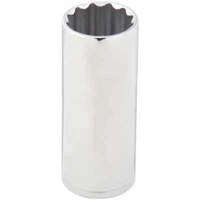 WESTWARD Socket: Metric, 1/2 in Drive Size, 30 mm Socket Size, 12-Point, Deep, Chrome - 1/2" Drive Hand Sockets