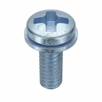 SEMS Screw: Internal Tooth, #2-56 Thread Size, 1/4 in Lg, Steel, Zinc-Plated - Machine Screws with Internal Tooth Lock Washers