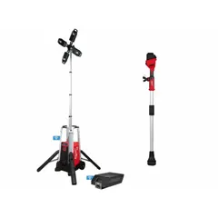 This cordless transfer pump operates on 18 V DC via the M18™ battery platform and delivers a maximum flow rate of 25 gpm. It features a 1 1/4 in Female NPT inlet and a 5 1/8 in Male outlet. The kit includes a charger. Typical applications include transferring water and non-corrosive liquids in dewatering tasks.