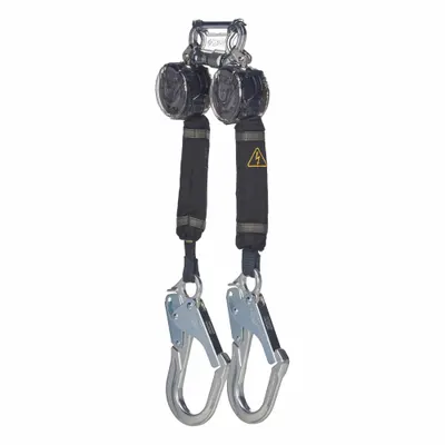 MSA Self Retracting Lifeline: 2 3/8 inAluminum Rebar Hook Anchor, Harness Aluminum Carabiner - Arc-Flash Rated Personal SRLs