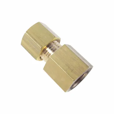 PARKER Compression Fitting Coupling: 3/8 in Pipe x 6 mm OD Fitting Size, BSPP x Compression - Standard Sleeve Brass Compression Fittings