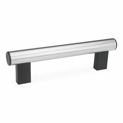 JW WINCO Pull Handle: Threaded Holes, Rear-Mount, 13.78 in Mounting Hole Center to Center - Load-Rated Straight-Leg Tubular Pull Handles