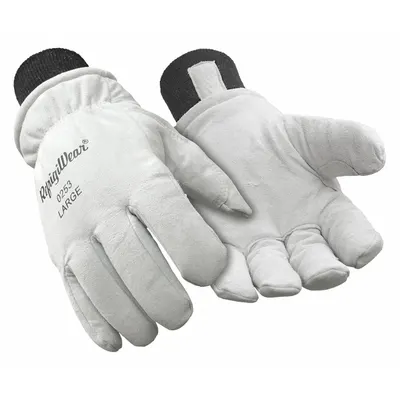 REFRIGIWEAR Leather Gloves: L ( 9 ), -20°F Min Temp, Std, Drivers Glove, Goatskin, Wing Thumb - Drivers Gloves