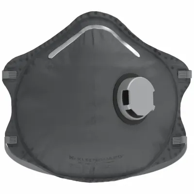 KLEENGUARD Particulate Respirator: Adj, Molded Nose Clip, Comfort, Gray, Universal Mask Size - N95 Respirators with Exhalation Valve