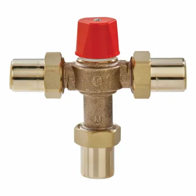 Watts Thermostatic Mixing Valve: 3/4 in Inlet Connection Size, 3/4 in Outlet Connection Size - Point-of-Source Mixing Valves