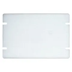 This blank steel cover is designed for rectangular 2-gang electrical boxes. It seals unused openings in junction or outlet boxes, protecting wiring from dust and debris. The cover has an overall length of 4-1/2 inches and is made of steel.
