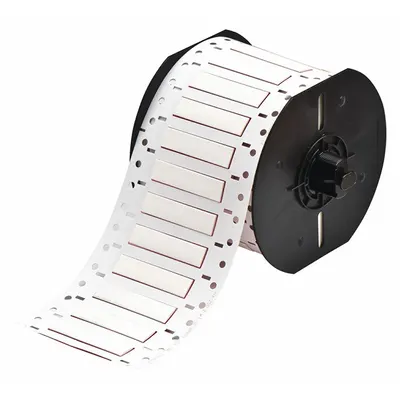BRADY Sleeve Label: 1/4 in x 2 in, Polyolefin, White (Matte) - Brady Precut Sleeve Label Rolls