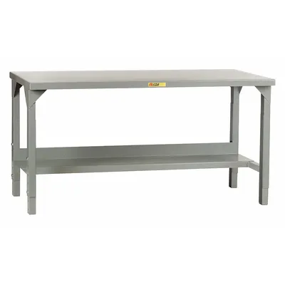 LITTLE GIANT Workbench: Adj Ht, Steel, 60 in x 24 in, 4,500 lb Overall Load Capacity - Workbenches with Lower Shelves