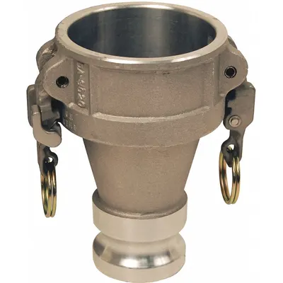 DIXON VALVE & COUPLING Cam and Groove Adapter: 100 psi Max. Working Pressure @ 70 F, 6 5/8 in Overall Lg - Type DA Aluminum Cam & Groove Fittings
