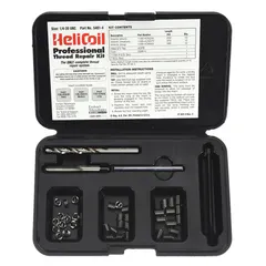 This kit includes 18-8 stainless steel helical inserts for restoring damaged internal threads in metal components. Designed for free-running, #6-40 fine thread repairs with right-hand thread direction. Suitable for general maintenance and repair applications where inch-system threads are required.
