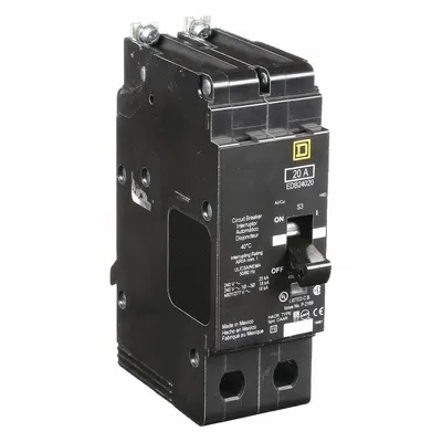 SQUARE D Miniature Circuit Breaker: 20 A, 277/480V AC, Single Phase, 18kA at 277/480V AC - EDB & EGB Series, Bolt-On Square D Miniature Circuit Breakers