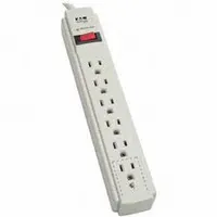 TRIPP LITE Surge Protector: 6 Outlets, 4 ft Cord Lg, 790 J Rated Energy, 15 A Current, White, 5-15P (MPN TRPTLP604)