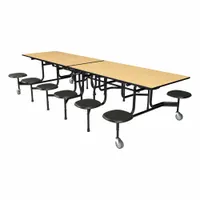 PALMER HAMILTON Cafeteria Table: Fusion Maple, Stool Seat, 29 in Overall Ht, 59 in Overall Lg, Lava (MPN 59TV23293012-S12-FBL)