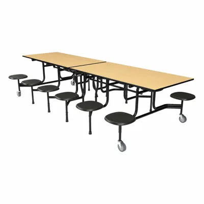 PALMER HAMILTON Cafeteria Table: Fusion Maple, Stool Seat, 29 in Overall Ht, 59 in Overall Lg - Bi-Fold Cafeteria Tables