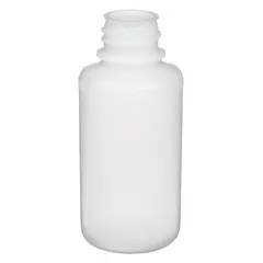 HDPE Narrow Mouth Round Lab Bottle, 4 fl oz (125 mL), Colorless, 28-410 mm Closure