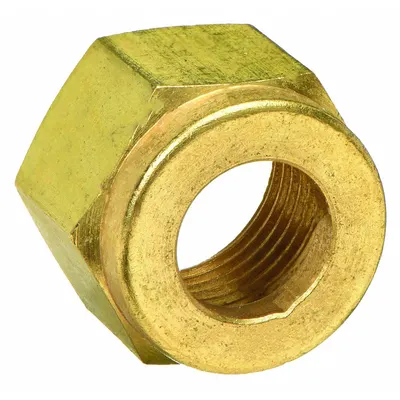 PARKER Compression Fitting Nut: 5/8 in OD Size, Compression, Brass - Single-Ferrule Brass Compression Fittings