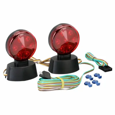 GROTE Trailer Lighting Kit: LED, Trailer Light, Red, Round, 4 in Overall Dia - Trailer Light Kits