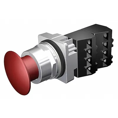 Siemens Mushroom Head Push Button: Non-Illuminated, Mushroom Head Profile, Metallic - Mushroom-Head Push Buttons