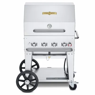 CROWN VERITY CV-MCB-30RDP Wheeled Propane Grill, 4 Burners, 64,500 BtuH - Wheeled Grills