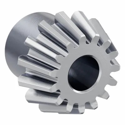 KHK GEARS Bevel Gear: Straight, Gear Ratio 3, Module m 1.5, 15 Teeth, Stainless Steel - Straight Teeth Metric Bevel Gears & Pinions