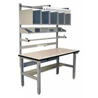 Packing Table: 750 lb Wt Capacity, 30 in Min Tabletop Ht, 36 in Max Tabletop Ht, Laminate, Gray (MPN IWBPB6030C)