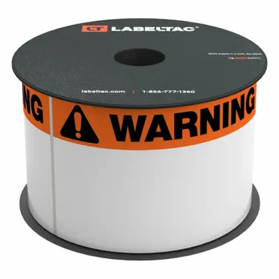 CREATIVE SAFETY SUPPLY LabelTac OSHA Header Supply: Warning, Orange Warning OSHA Header Supply - LabelTac Warning Precut Label Rolls