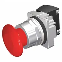 SIEMENS Emergency Stop Push Button: Non-Illuminated, Mushroom Head Profile, Non-Metallic, 30 mm (MPN 52PP2W2AP)