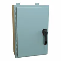HAMMOND Enclosure: Steel, 24 in x 16 in x 8 in, NEMA 12/13/3R/4, Solid Cover, Hinged (MPN HW24168GYHK)